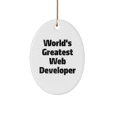 Funny World's Greatest Web Developer Oval Ornament, Gifts from Family for Web Developer, Unique Christmas Unique Gifts - Image 1